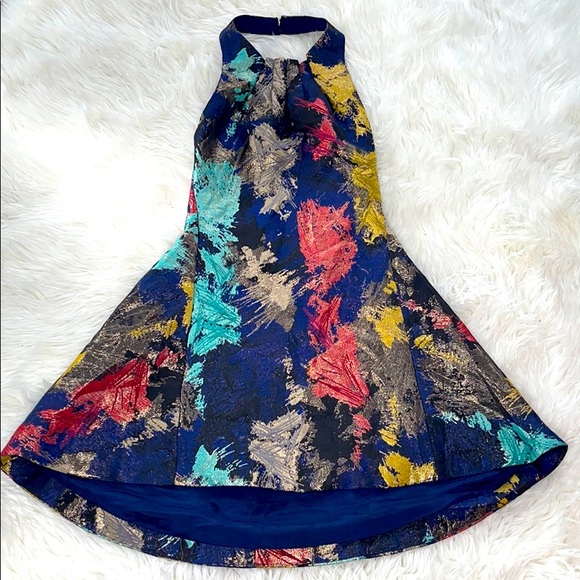 NWOT, multicolor fit+flare dress, size S - Picture 1 of 8